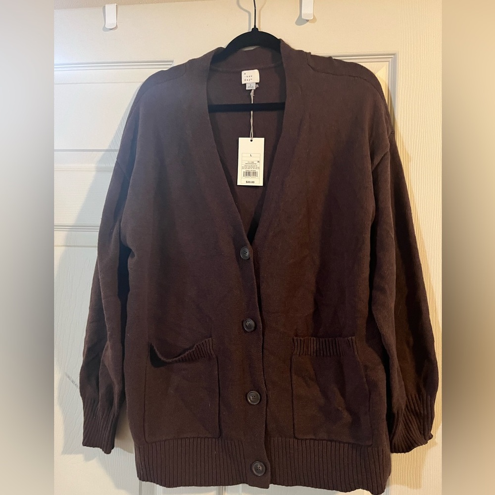 Brown Cardigan Sweater